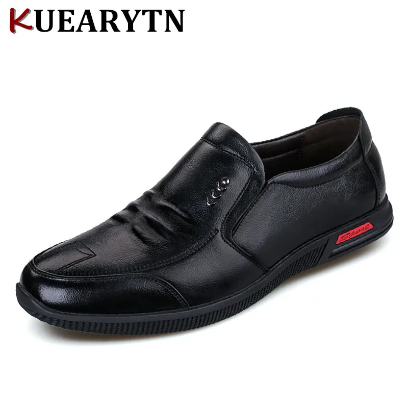 

2023 fashion men's shoes spring new business men's leather shoes set foot layer leather driving casual shoes 2-color