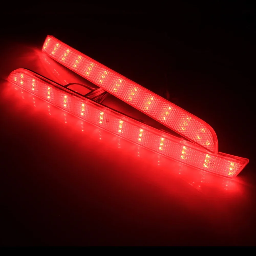 ANGRONG 2x Rear Bumper Reflector LED Tail Brake Light (For: VW 2012)(CA331) For VW Transporter T5 Multivan Caravelle