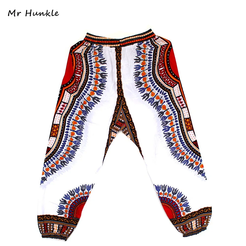 Mr Hunkle 2017 New Fashion Design African Traditional Print 100% Cotton Dashiki Sky Blue Pants For Unisex