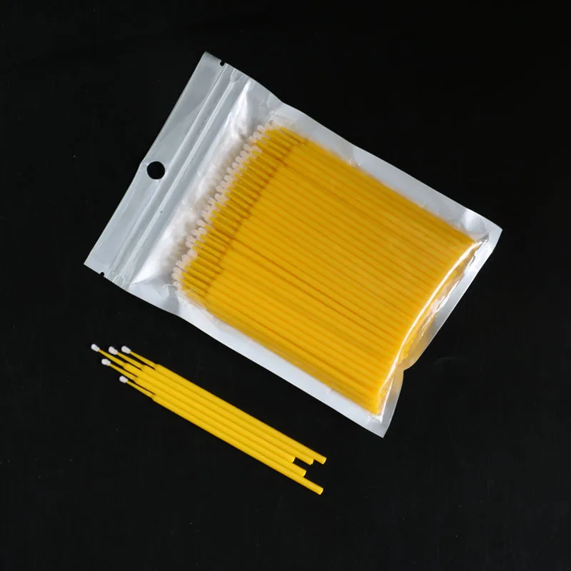 10x100pcs Semi Permanent Embroidery Cotton Swabs Micro Brush Swab Lint Tattoo Disposable Eyelash Extension Individual Applicator