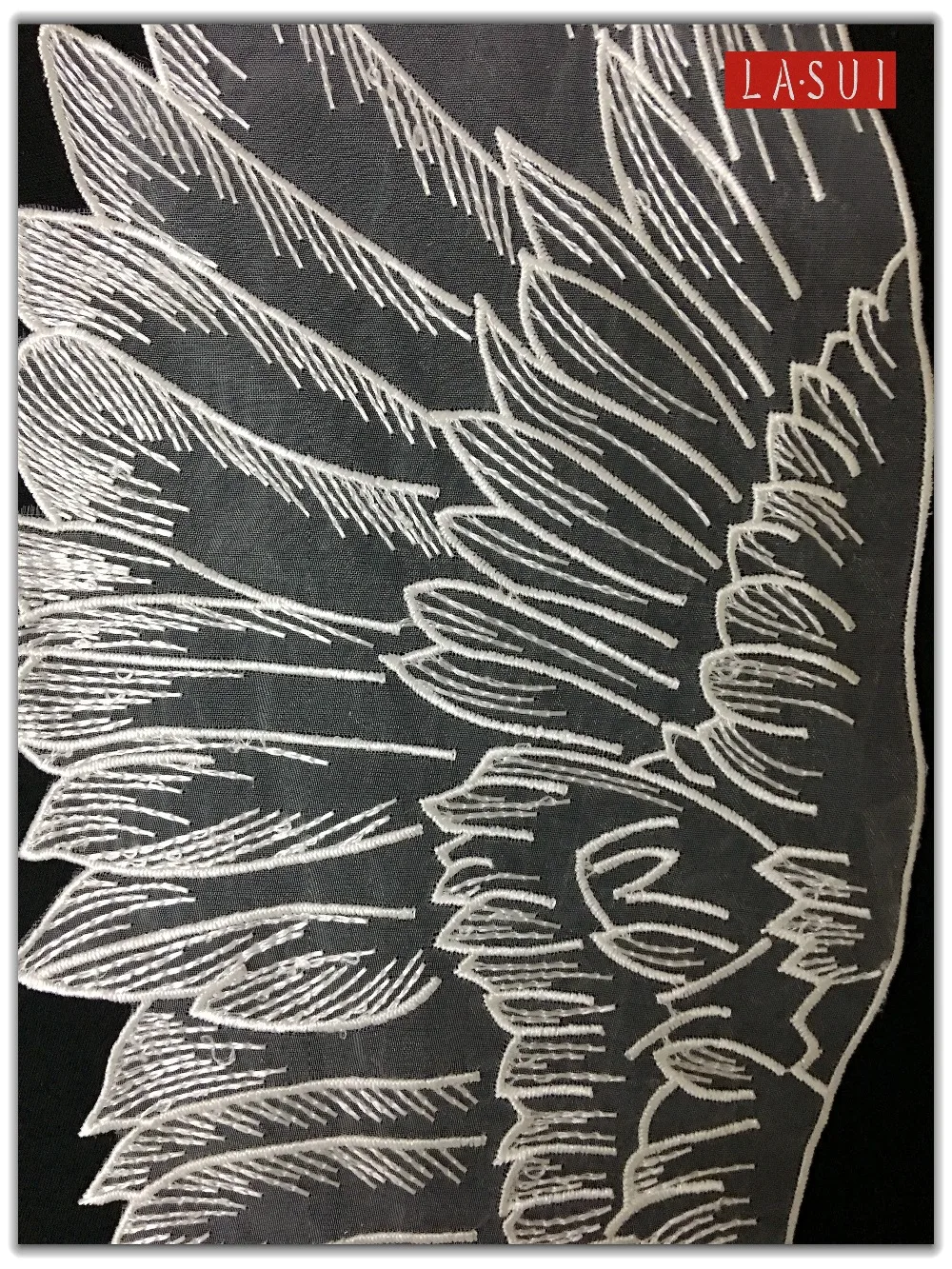 LASUI 3pairs=6 pieces white and black Angel Wings Organza Lace applique DIY Dress accessories 0024