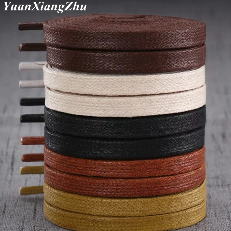 Waxed Flats Shoelaces Leather Waterproof Casual Shoes Laces Unisex Boots Shoelace 1Pair Length 60 80 100 120 140 160 180CM