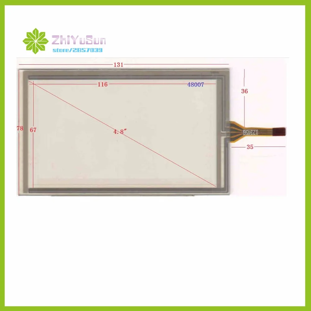 

ZhiYuSun 048007 4.8inch 4 lins Touch Screen For GPS CAR 131mm*78mm sensor glass Industrial application this's compatible 131*78