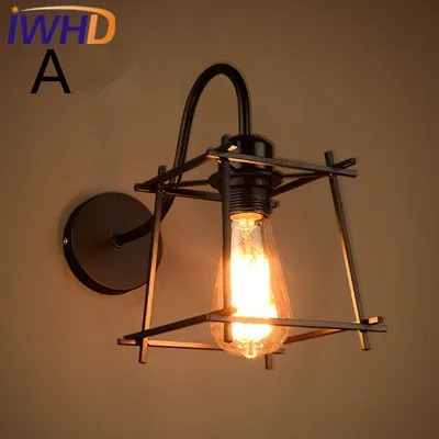 

IWHD Single Heads Vintage Wall Light up down Iron Edison Style Loft Retro Industrial Wall Lamp Bedroom Stair Light Wandlamp