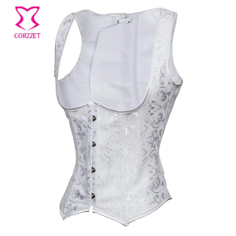 Steel Boned Corset Waist Trainer Vest Women Corselet Underbust Plus Size Corsets And Bustiers White Bridal Lingerie Sexy Korset