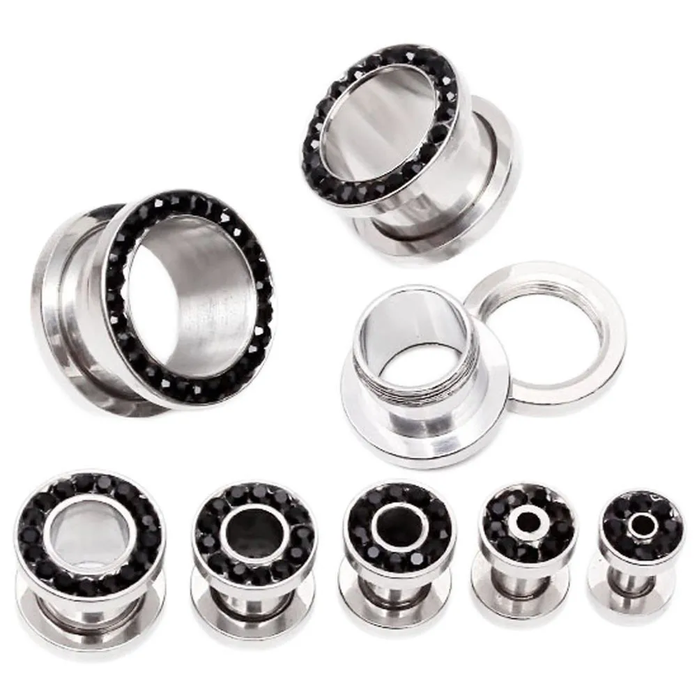 1 PC Unisex 3-14mm Ear Stretcher Surgical Stainless Steel Single Flare Flesh Tunnel Ear Plugs Expander  Body Piercing Jewelry