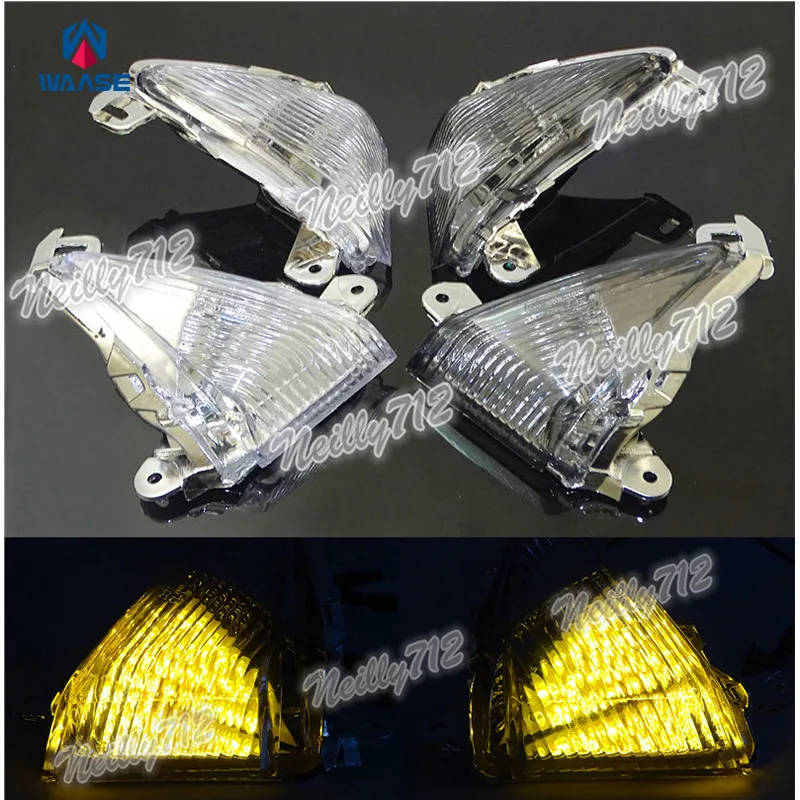 

waase EMARK Motorcycle Signal Lamp Front Left Right Turn Signals Blinker LED Light For Kawasaki Ninja 650R 2006 2007 2008