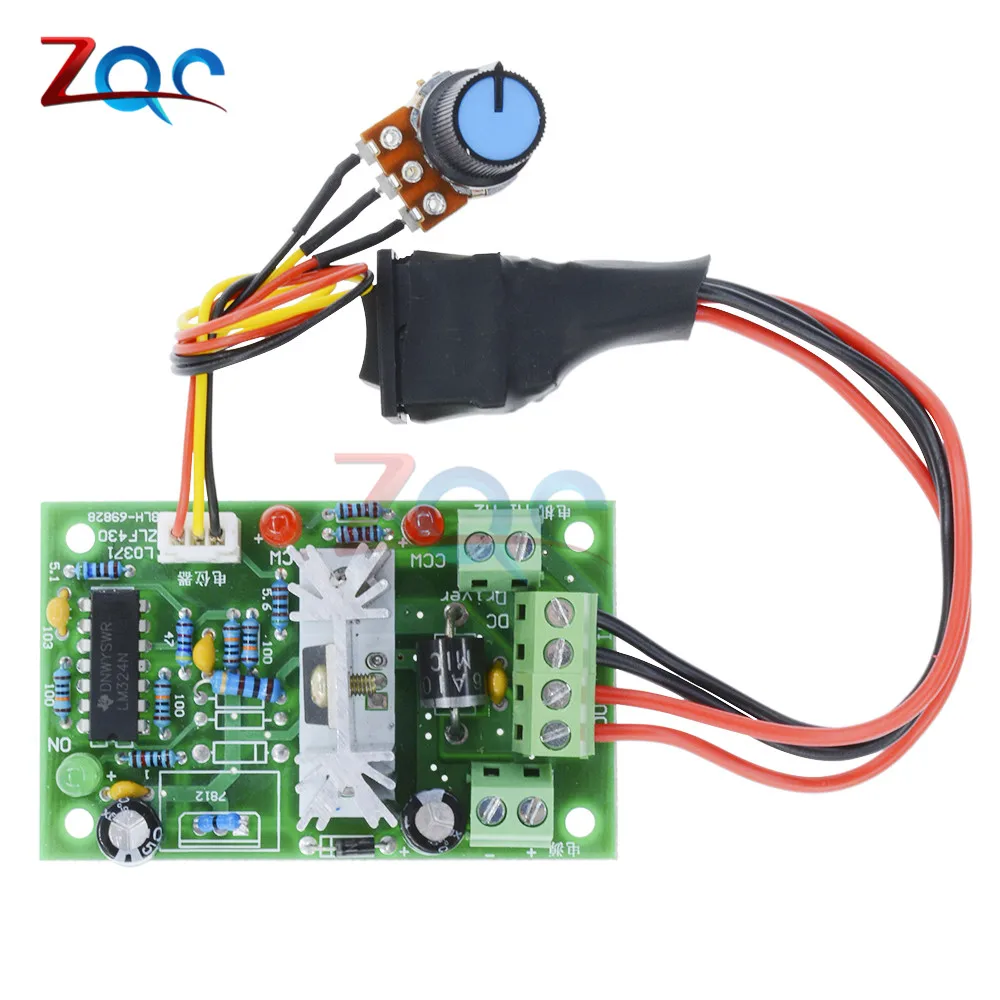 DC 6-30V 6A Motor Speed Controller Reversible PWM Motor Control Forward/Reverse Switch Board Max 10A 80W Module 12V 24V