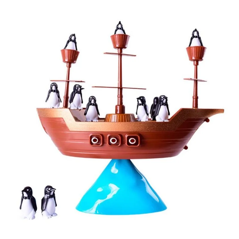 Pirate Ship Balance Game Little Penguin Puzzle Board Game Parent-child Interactive Toy Family Party Game