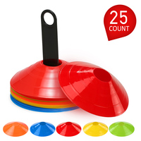 15pcs/25pcs Agility Disc Cone Set Multi Sport Training Space Cones with Plastic Stand Holder for Soccer Football Ball Game Disc
