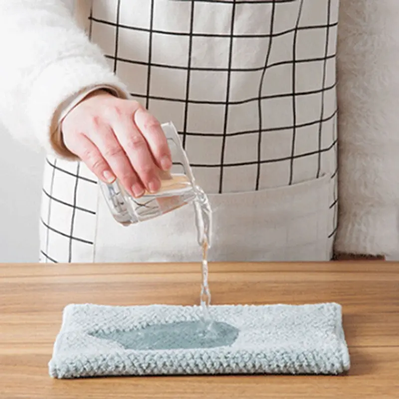 Super Absorbent Clean Cloth Coral Fleece Kitchen Clean Towel Light Pink Light Blue Beige 3 Colors Sink Wipe For Home