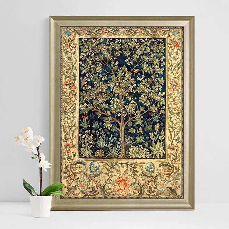 Needlework,DIY cross stitch set full embroidery kit, classic lucky tree flower pattern cross-stitch gift, home wall decor