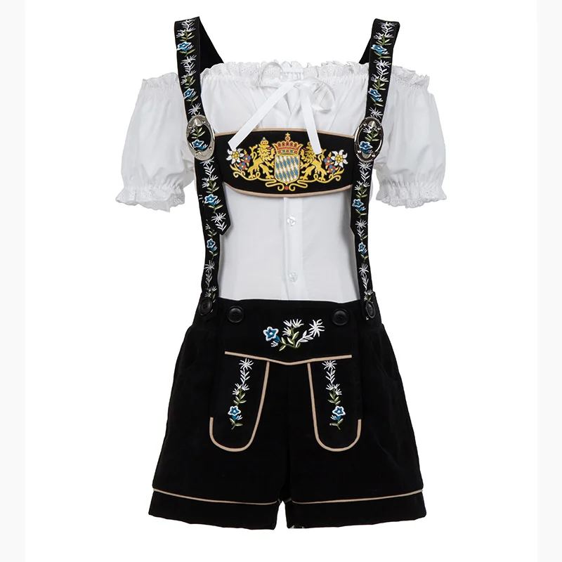 Plus rozmiar S-XL nowe kobiety Lederhosen kostium Oktoberfest piwo dziewczyna Bar kelner przebranie piwo pokojówka kostium