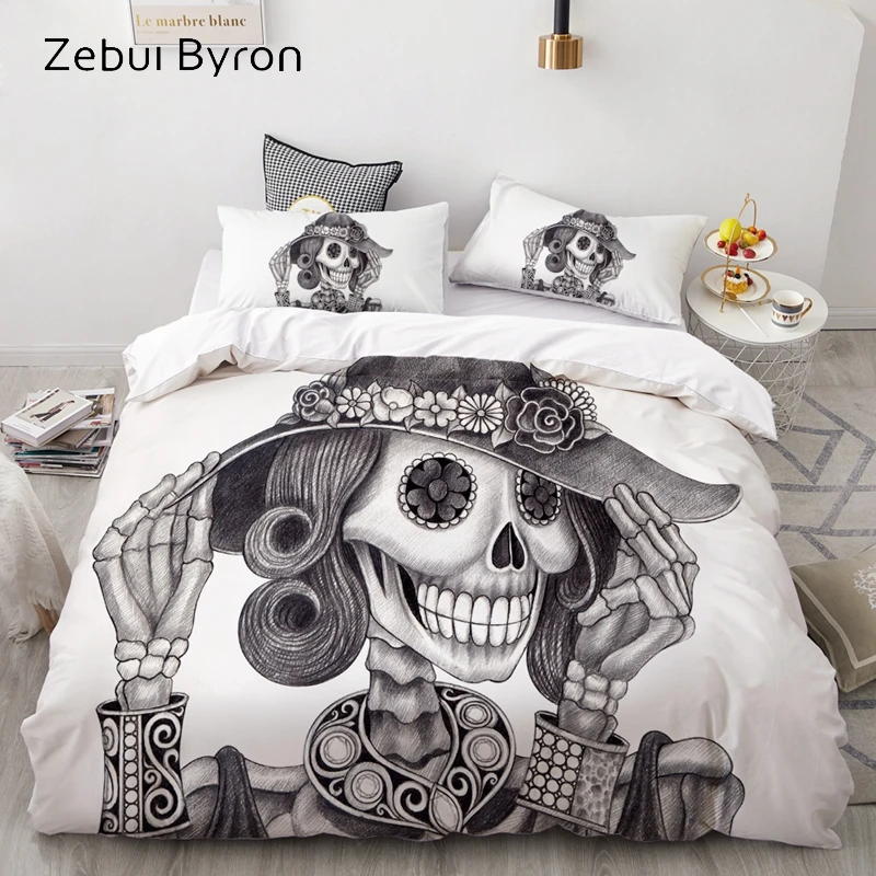 3D Duvet Cover Set Custom,Bedding Sets USA/AU/Europe/Queen/King,Quilt/Blanket Cover Set,bedclothes Cross Skull,drop ship