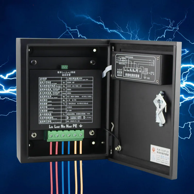 Class 1แหล่งจ่ายไฟ Lightning Protector 220V Arrester เครือข่ายการตรวจสอบห้องอุปกรณ์ป้องกันไฟกระชาก SPD