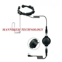 Big PTT Telescopic Throat Mic Earpiece Headset Military Covert Grade Tactical Waterproof for KENWOOD Baofeng UV-5R Radio