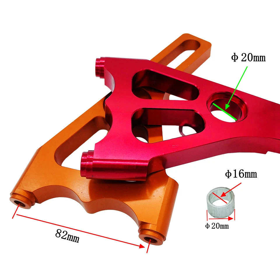 Motorcycle brake calipers Hole distance 82mm Brackets four piston brake calipers pump adapters For Brake disc 220mm Modified