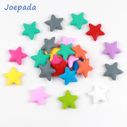 Joepada 5Pcs Star Siliconen Kralen Baby Bijtring Ster Vorm Baby Tandjes Losse Kralen Voor Maken Baby Tandjes Fopspeen Ketting