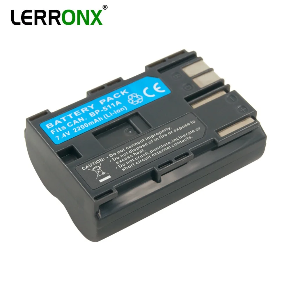 BP-511 BP-511A Rechargeable Battery 7.4V 2200mAh BP511 BP511A for Canon eos 300d 40d 50d 60d Powershot  G1 G2 G3 BP 511 batteria