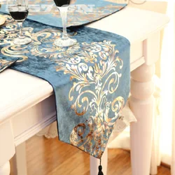 European Luxury Embroidered Table Flag, Velvet Fabric Table Runner, Dinner Mats