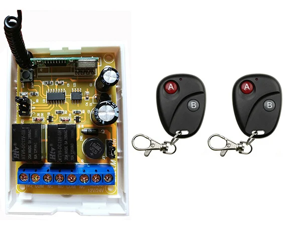 DC 12V DC 24V 2CH RF Wireless Remote Control Lighting Switch System transmitter Receiver 2CH Relay Smart Home Garage Door/lamp