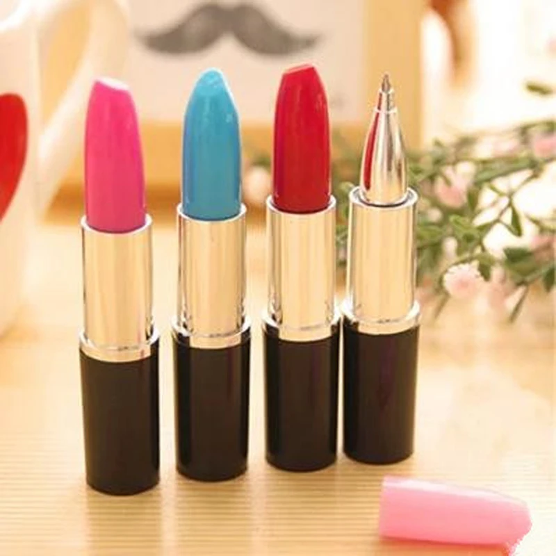 

15PcsFunny Lipstick Ball Pen Korea Creative Stationery Ballpoint Writing Pens office & school supplies