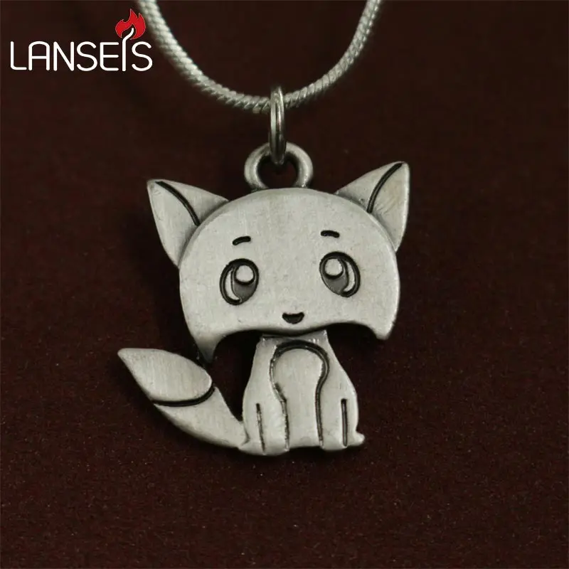 

lanseis 20pcs wholesale tiny Cute Cartoon fox pendants for women necklace Animal jewelry Simple necklaces Female gift for friend