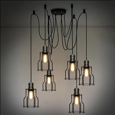 

6 lights Adjustable DIY country industrial Warehouse Edison Vintage Ceiling Lamps Light for Home,YSL1809