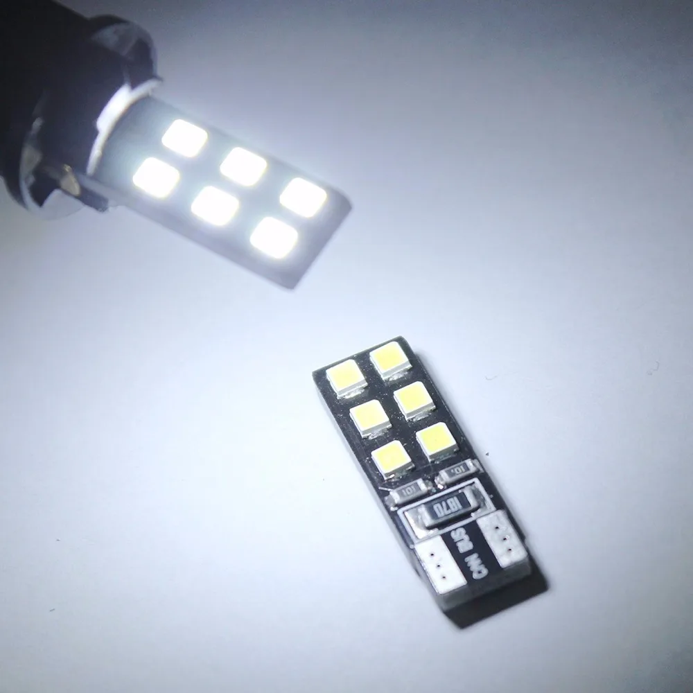 10x T10 Canbus W5W 2835 12SMD Auto Vsshicule Ampoule LED Voiture Lampe 194 168 Blanc Pur