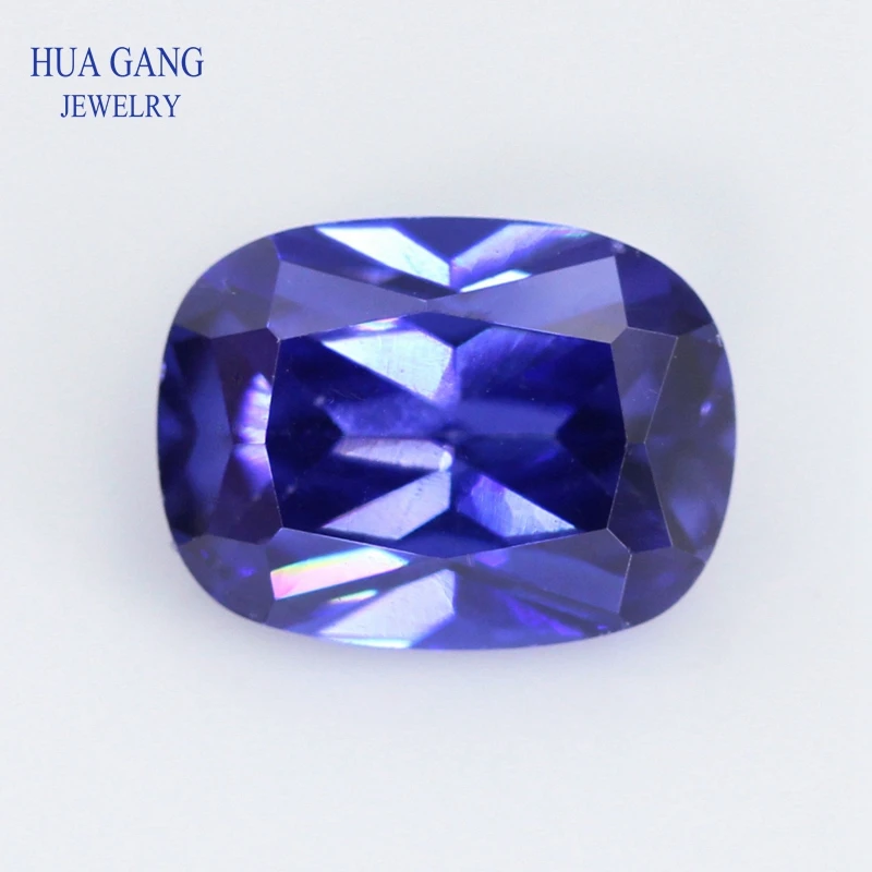 

5A Tanzan Blue Baguette Shape Cut CZ Stone Synthetic Gems Cubic Zirconia For Jewelry Size 4x6~8x10