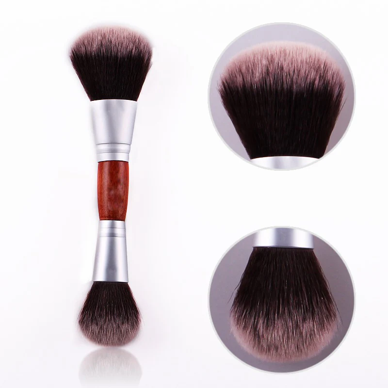 Pennello per trucco cosmatico Unico a 2 vie a doppia testa Cipria in polvere Cipria Fard Pennello per fard Trucco multifunzione Strumento di bellezza Vendita