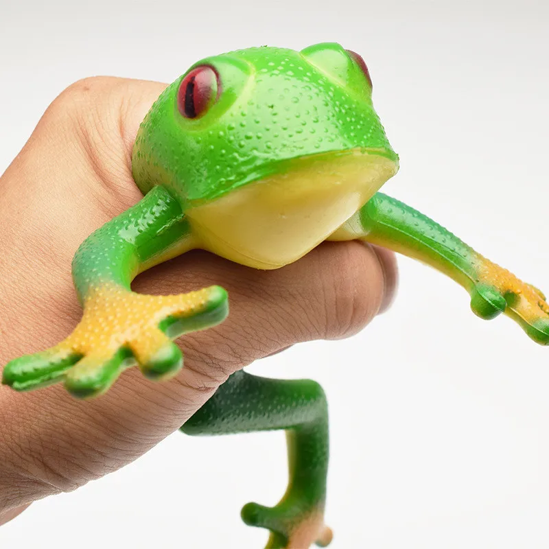 Jouet modèle de grenouille en plastique pour enfants, ensembles de jouets délicates, cadeau d'éducation à l'émulation, décor de paysage de forêt tropicale, vert, or, 15x15cm