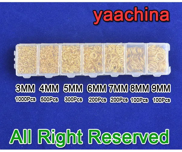 

2400PCS Mix Size 3-4-5-6-7-8-9MM Jewelry DIY Handmade Components Findings Jump Rings Gold Filled Jump Rings A Box