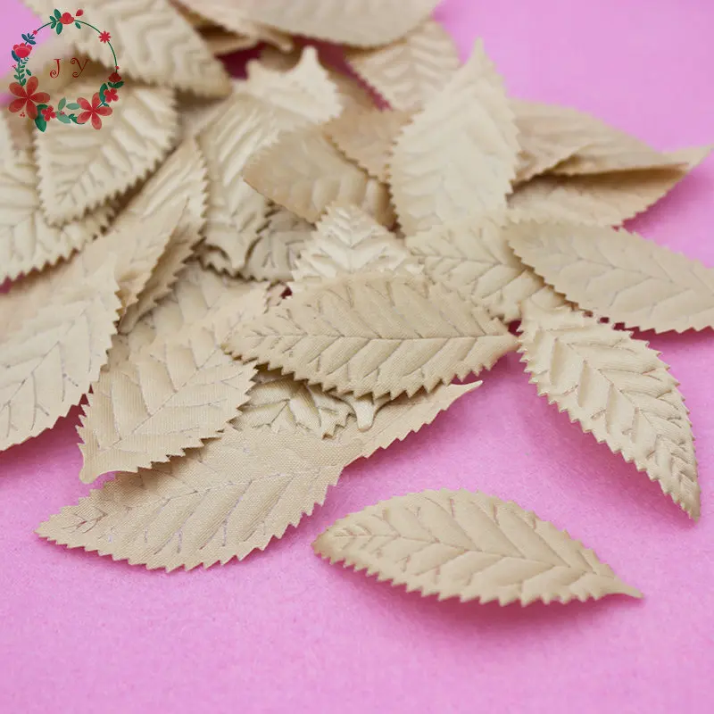 Set of 100pcs 54mm*25mm Satin Leaves Red,Navy Blue,Hot pink Leaf Shape Felt Appliques for DIY Sewing Supplies Craft Accessories