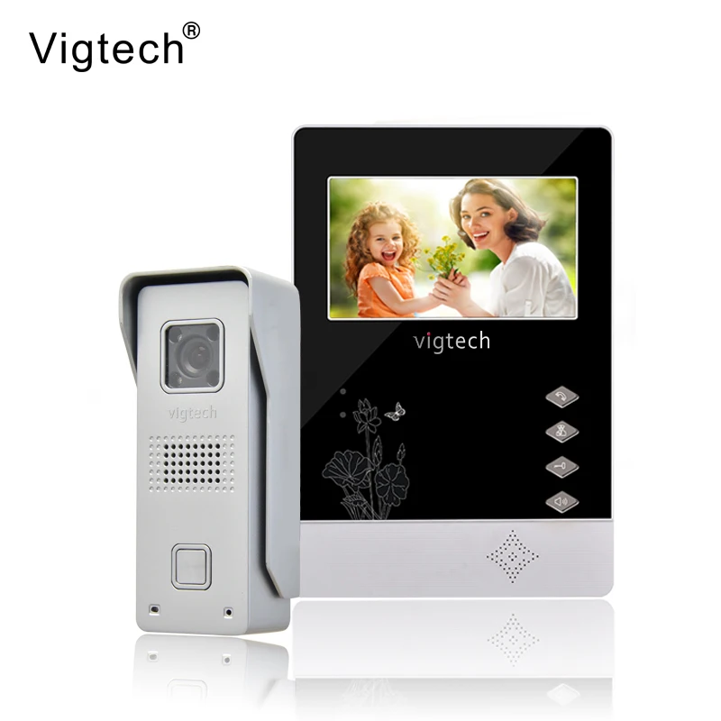 

Vigtech Home Wired Cheap 4.3' inch LCD Color Video Door Phone DoorBell Intercom System IR Night vision Camera FREE SHIPPING