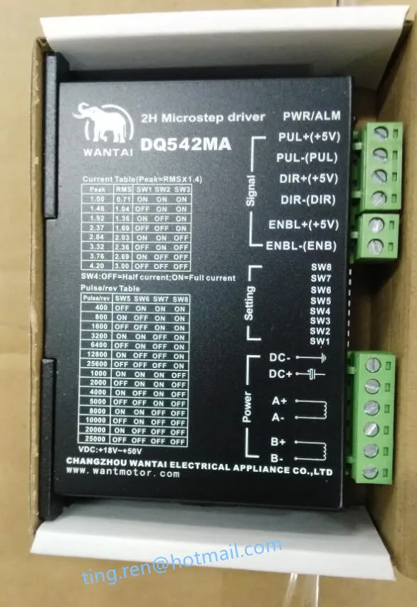 34pcs Stepper DriverDQ542MA V2.0 50V 4.2A 128 Microsteps for Nema23 stepper motor wantai cut mill