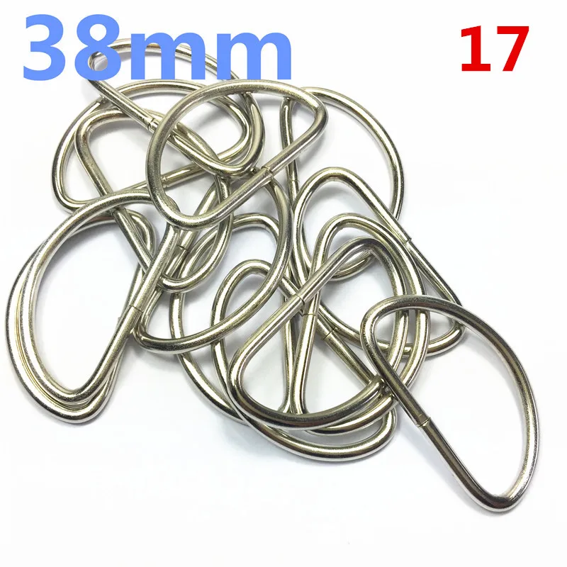 10pcs del Metallo Anelli di Dee per le NonWelded D anello Non Saldati Nichelato D-Rings Anelli di Nastri E Fettucce Reggette Borse accessori di