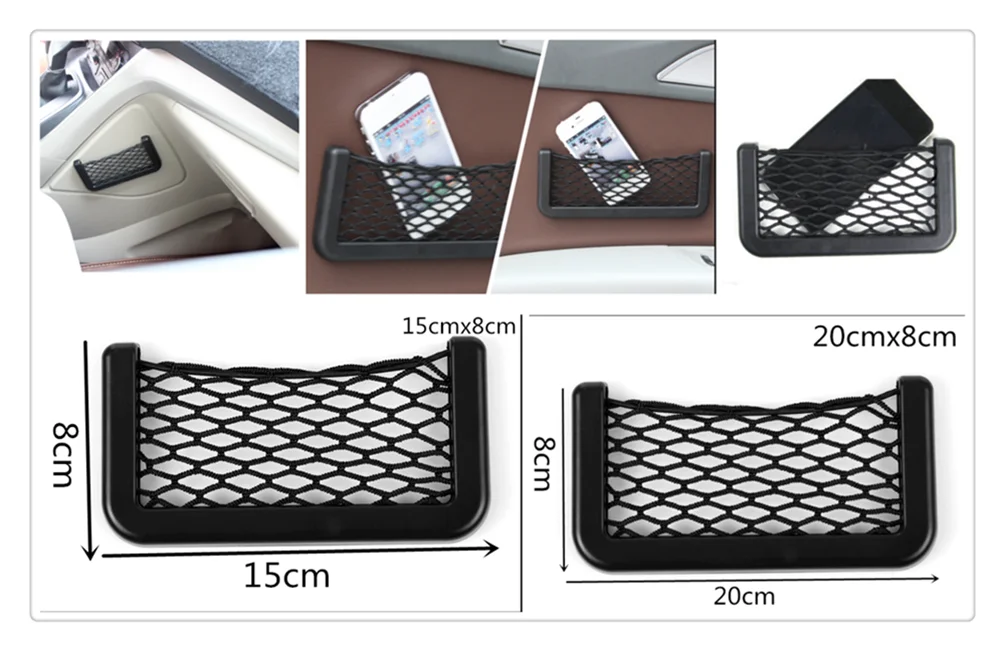 Universal black car seat side net storage pocket for Kia KND-4 Spectra5 Spectra Rio5 Multi-S Amanti Opirus