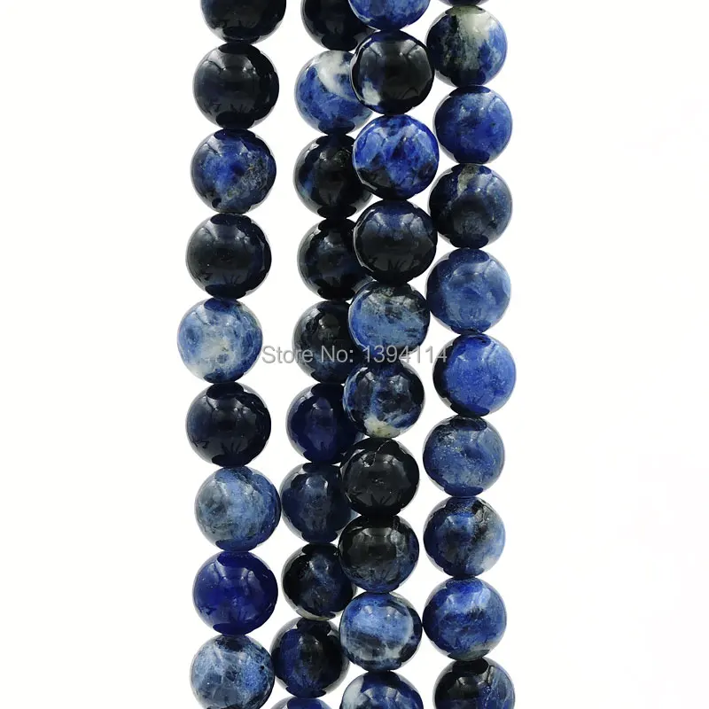 

Natural Sodalite Round Loose Beads Strand For Making Bracelets Or Necklaces Jewelry Approx 16 Inches