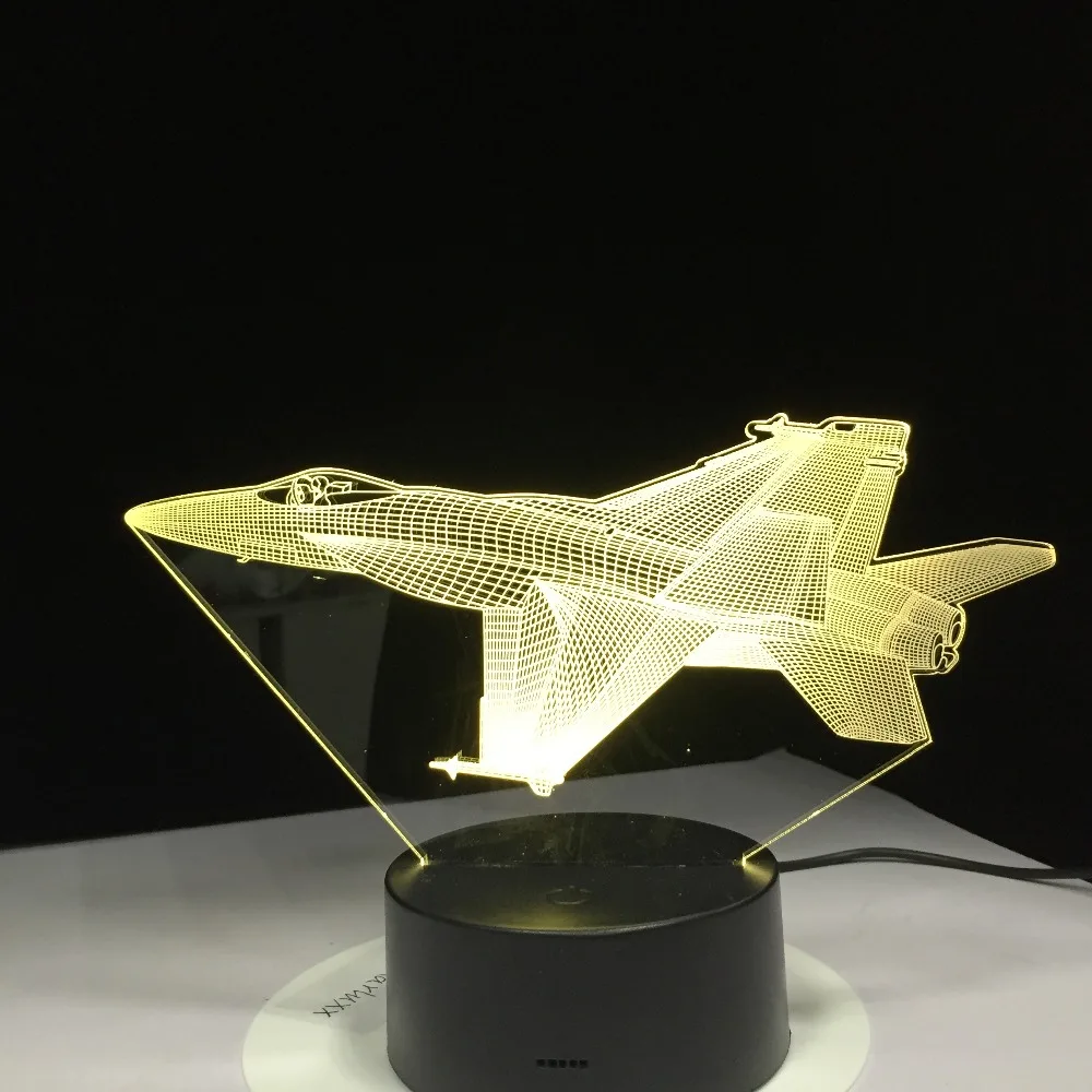 F/A-18 F16 Fighting Plane 3D Lamp light Fighter Jet Kit Remote Switch Small Night Light Colored lights Bedroom Table Lamp