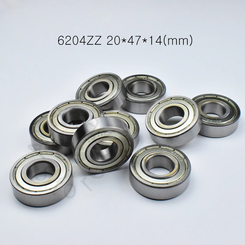 

6204ZZ 20*47*14(mm) 1Piece free shipping bearings ABEC-5 metal sealing bearings 6204 6204Z 6204ZZ CHROME STEEL BEARING