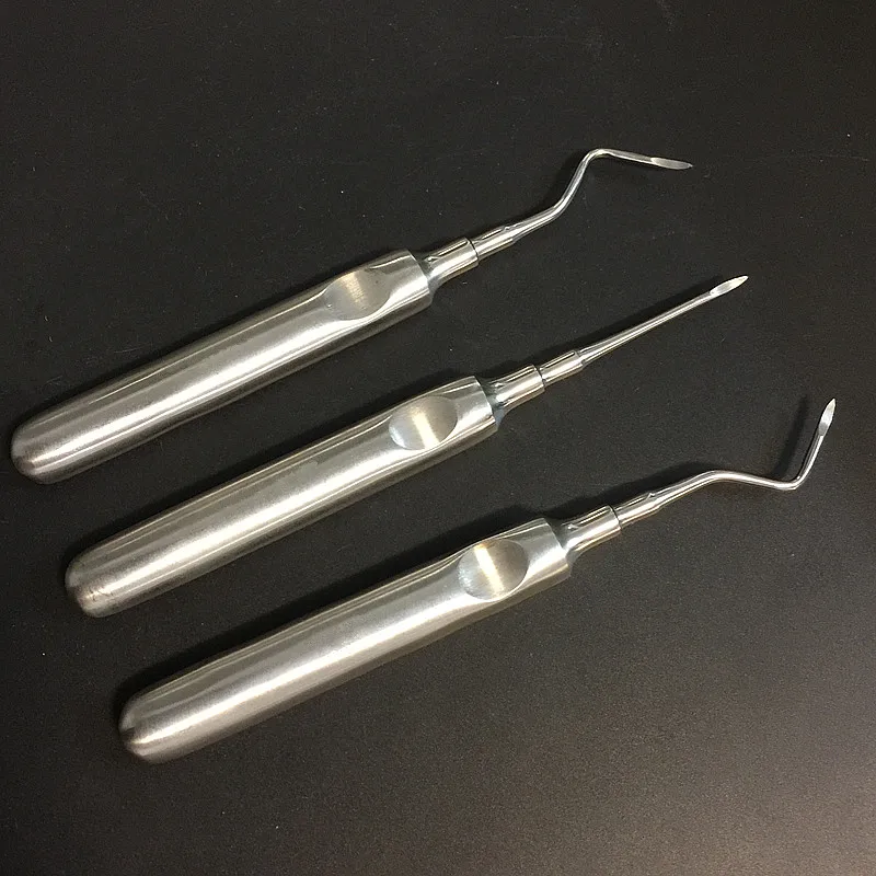 3Pcs Edelstahl Dental Luxating Lift Aufzug Zähne Clareador Gebogene Wurzel Hexagon Griff Zahnarzt Chirurgische Instrument Werkzeug – Detail 1