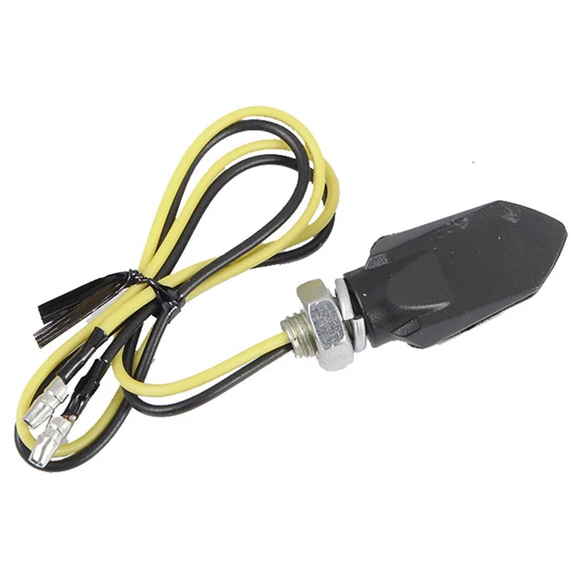 JX-LCLYL 2pcs Mini Motorcycle 5LED Smoke Lens Turn Signal Indicator Light Blinker Amber