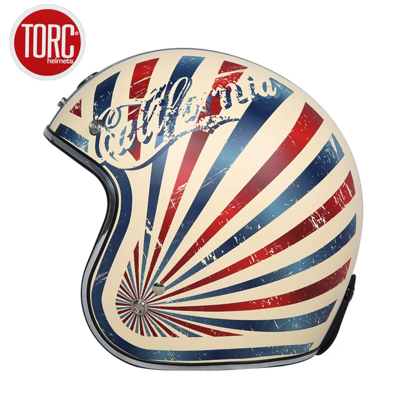 TORC Motorcycle Helmet Retro JET Motorbike Racing Helmet Motocross Open Face Helmets Vintage Capacete Casco Moto DOT Approved