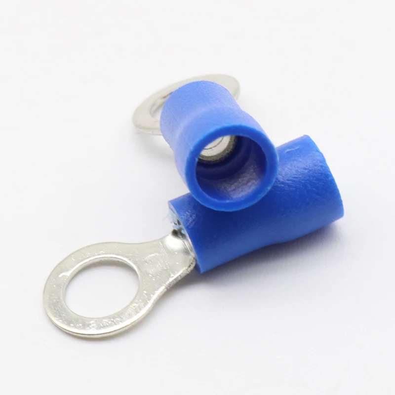 RV2-5 Blue Ring Insulated Wire Connector Electrical Crimp Terminal Cable Connector Wire Connector 100PCS/Pack RV2.5-5 RV