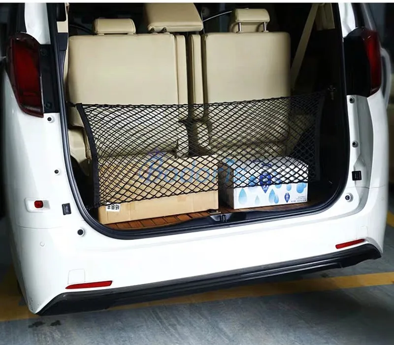 For Toyota Vellfire Alphard Car Truck Storage Bag Luggage Nets Hooks Organizer Dumpster Elastic Net Mesh Cover Accessories