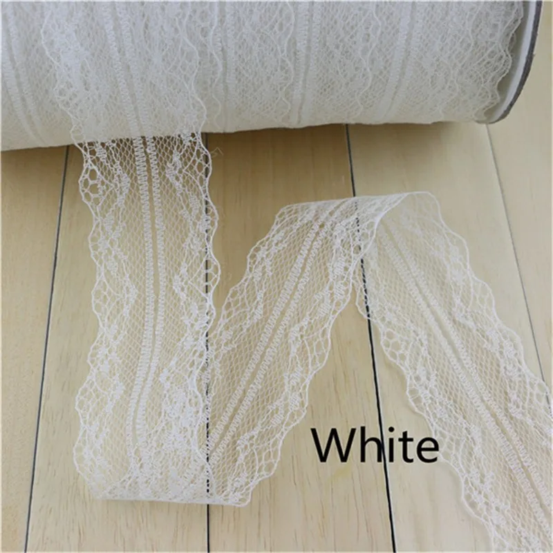 10yards/lot Beautiful White Color Net Lace Trim Embroidered Lace Ribbon For Sewing Wedding Decoration DIY