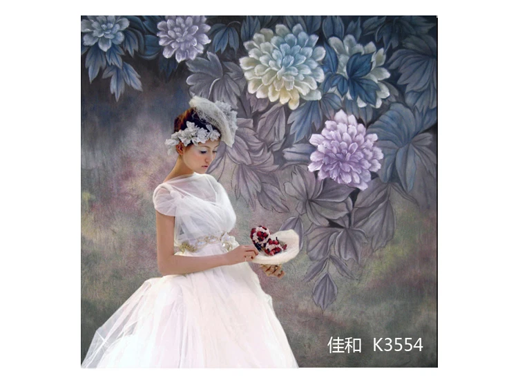 

10*20ft Hand Painted Muslin flower Photo Backdrop,Studio wedding backdropK3554 fondos fotografia,photography studio backgrounds