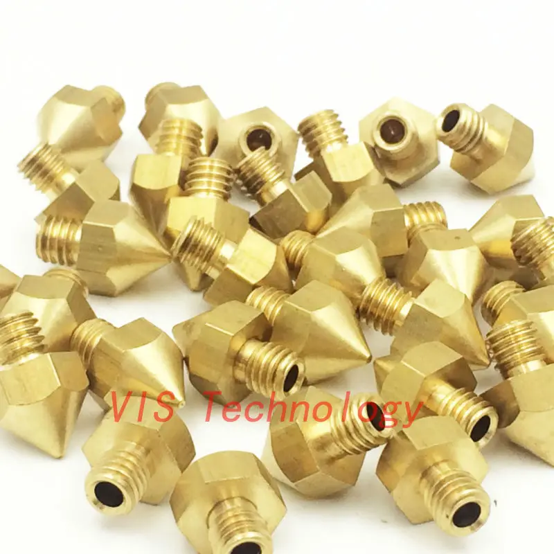 10pcs/lot 3D printer nozzle 0.2/0.3/0.4/0.5mm Extrusion Head Hotend nozzle For 3.0mm Filament Ultimaker/Makerbot