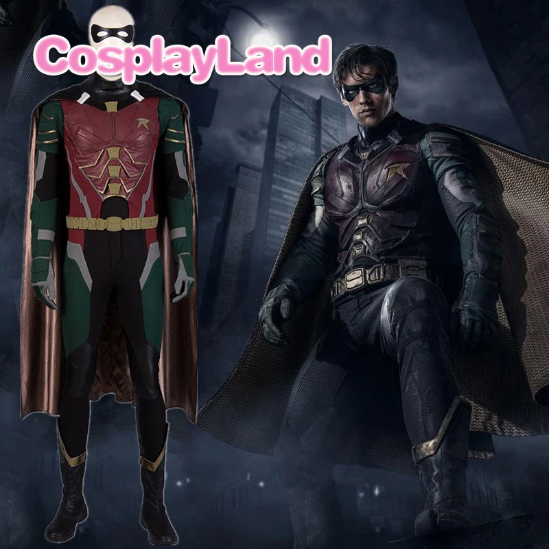 

Titans Dick Grayson Robin Cosplay Costume Halloween Cosplay Nightwing Outfit Superhero Fancy Costumes Adult Men with Mask